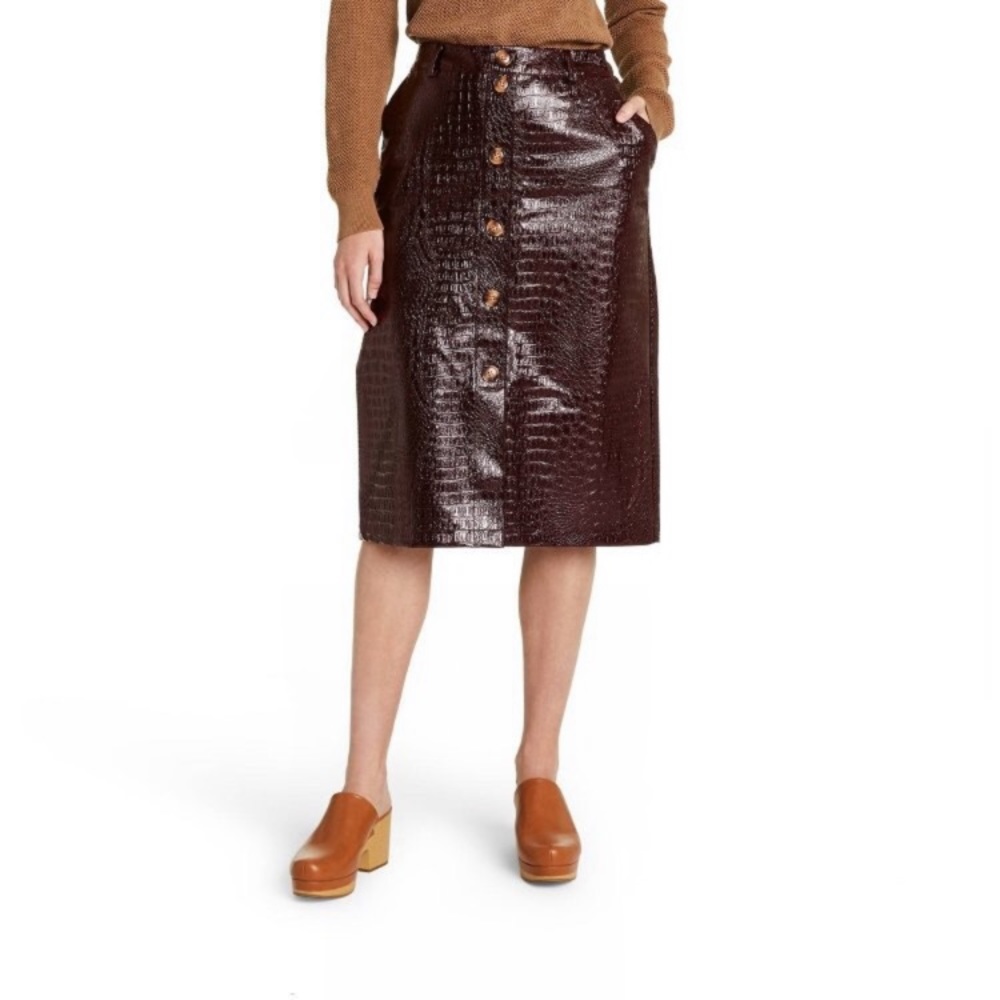 NWT Rachel Comey for Target Faux Leather Textured Pencil Skirt - Picture 5 of 7